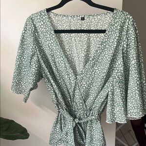 Green Wrap Top